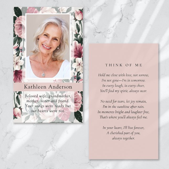 Vintage Floral Memorial Card (Criador carregado)