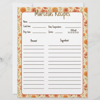 Vintage Floral Mexicano Receita Páginas para Binde