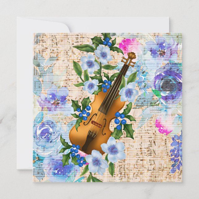 Vintage Floral Music Violin (Frente)