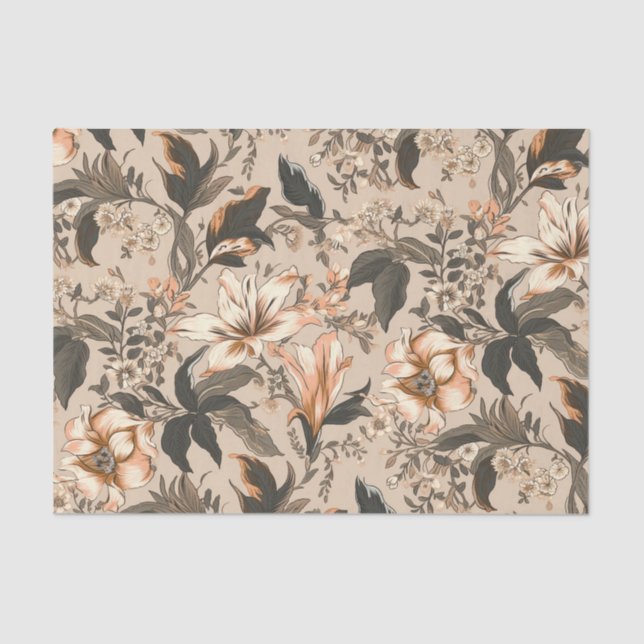 Vintage Floral Patterno Papel Tecido (Frente )