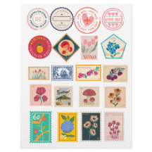Vintage Floral Postage Stamings & Love Mail sticke
