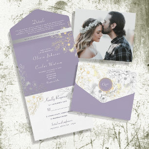 Vintage Floral Purple Wedding