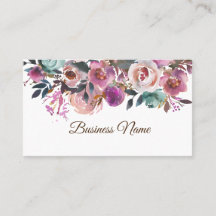 vintage floral, retro cartão de visita