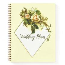 Vintage Floral Rosas Planner de Casamento