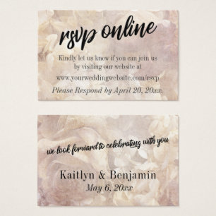 Vintage, Floral, RSVP Online Cartão de Casamento R