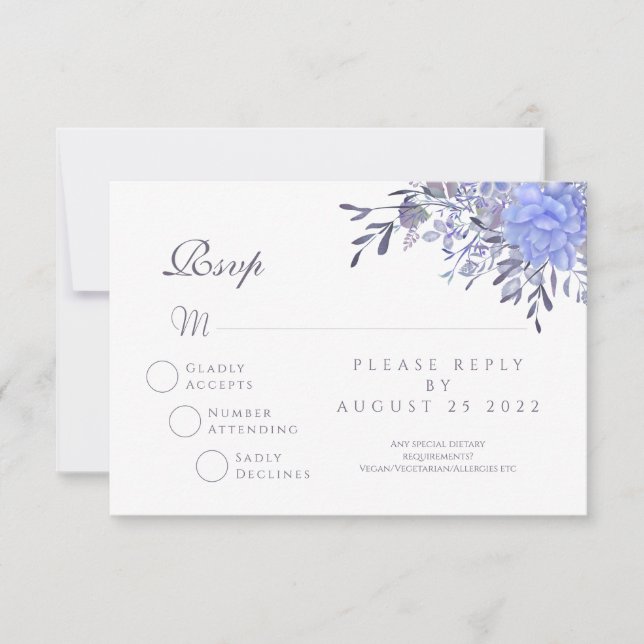 Vintage Floral RSVP Resposta de Casamento (Frente)