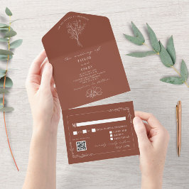 Vintage Floral Rustic Terracotta Casamento Código 