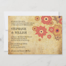 Vintage Floral Swirl Wedation Convite