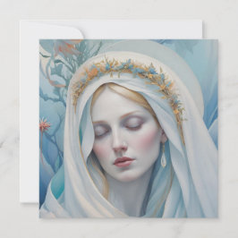 Vintage Floral Virgem Mary Cartão de Saudação