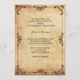 Vintage Floral Weding Convite