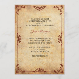 Vintage Floral Weding Convite