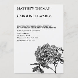 Vintage Floral Weding Convite