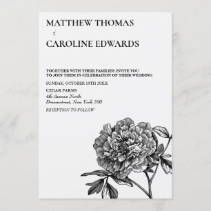 Vintage Floral Weding Convite