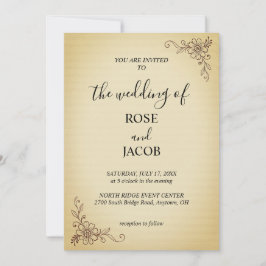 Vintage Floral Weding Convite