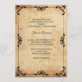 Vintage Floral Weding Convite