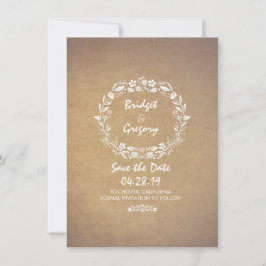Vintage Floral Wreath Salve as Convites de Data