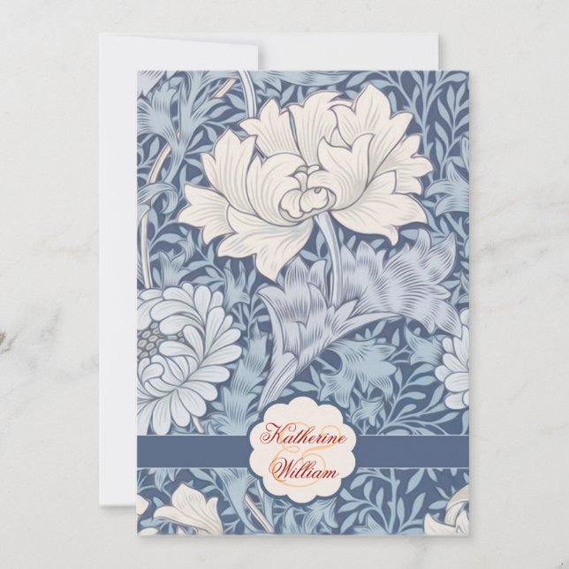 vintage flores convites para festa de noivado (Frente)