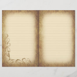 Vintage Flourar Antigo Papel de Diário