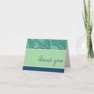 Vintage Flourish Teal Cartões de agradecimentos