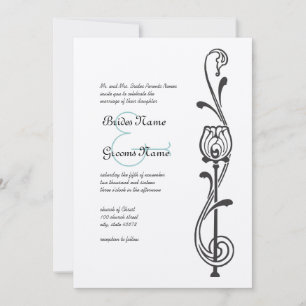 Vintage Flower Swirls Convite De Casamento