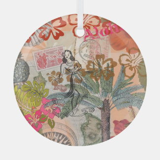Vintage Flowers Hula Colorful Hawaiian Tropical