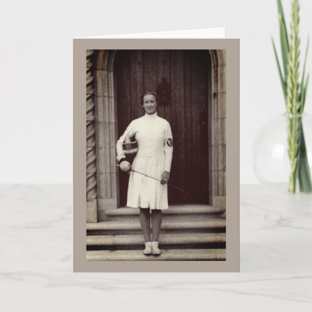 Vintage Foil Fencer Helene Mayer - Cartão de Sauda (Frente)