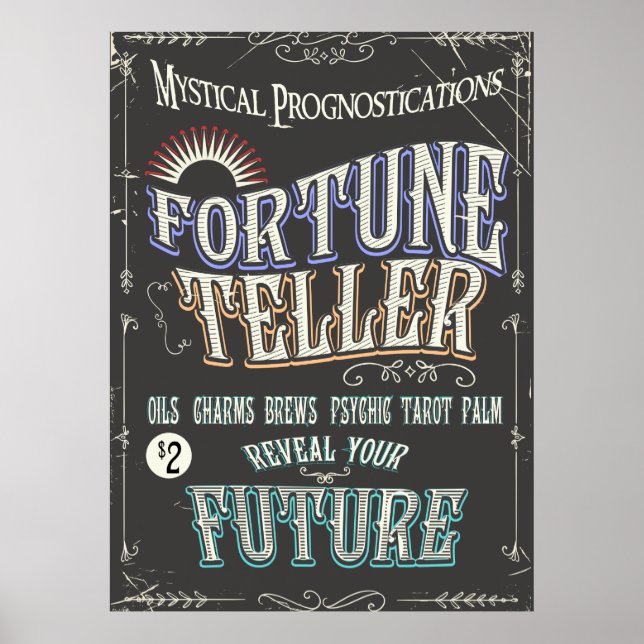 Vintage Fortune teller poster (Frente)
