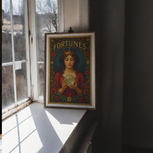Vintage Fortune Teller Wall Art Impressão