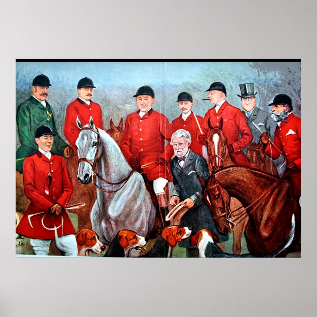 Vintage Fox Hunting Poster (Frente)