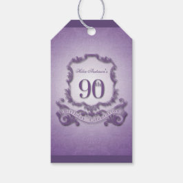 Vintage Frame 90 Birthday Obrigado Dando Etiquetas