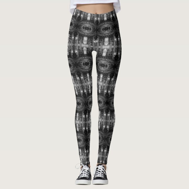Vintage França Paris Notre Dame Cathedral Leggings (Frente)