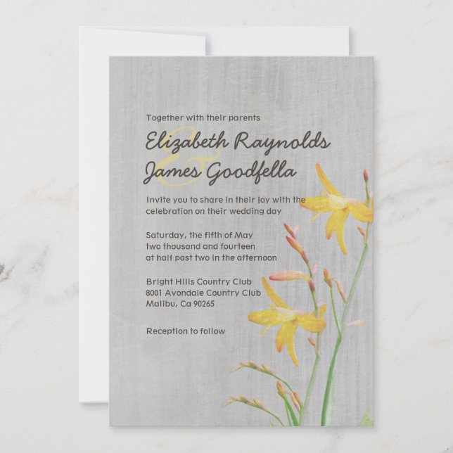 Vintage Freesia Convites Para Casamento (Frente)