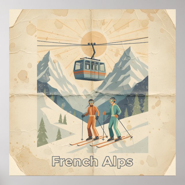Vintage French Alps Poster (Frente)