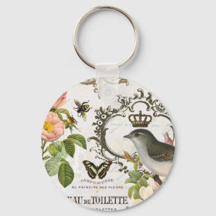 Vintage French Bird com chaveiro da copa
