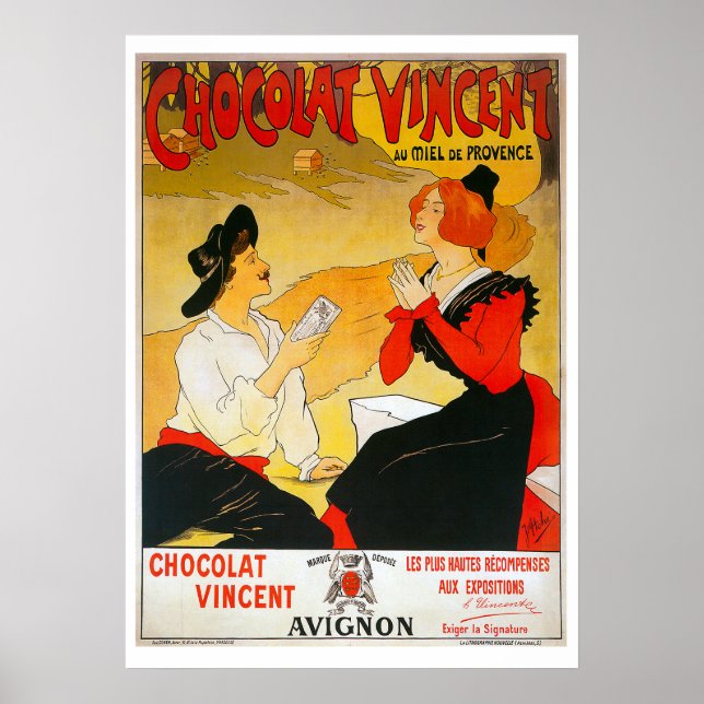 Vintage French Chocolate Poster (Frente)