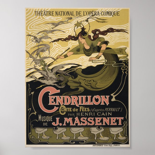 Vintage French Cinderella Theater Poster (Frente)