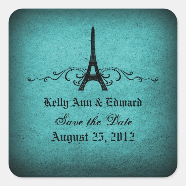 Vintage French Flourish Salve os adesivos de data (Frente)