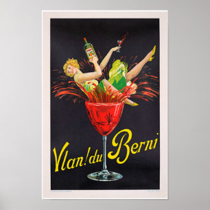 Vintage French Liqueur Álcool Art Deco Poster