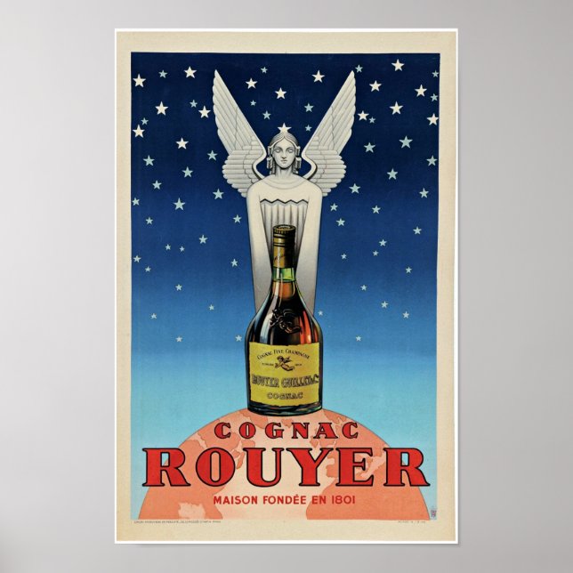 Vintage French Liqueur Álcool Art Deco Poster (Frente)
