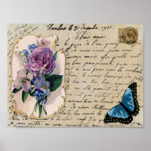 Vintage French Postcard Impressão