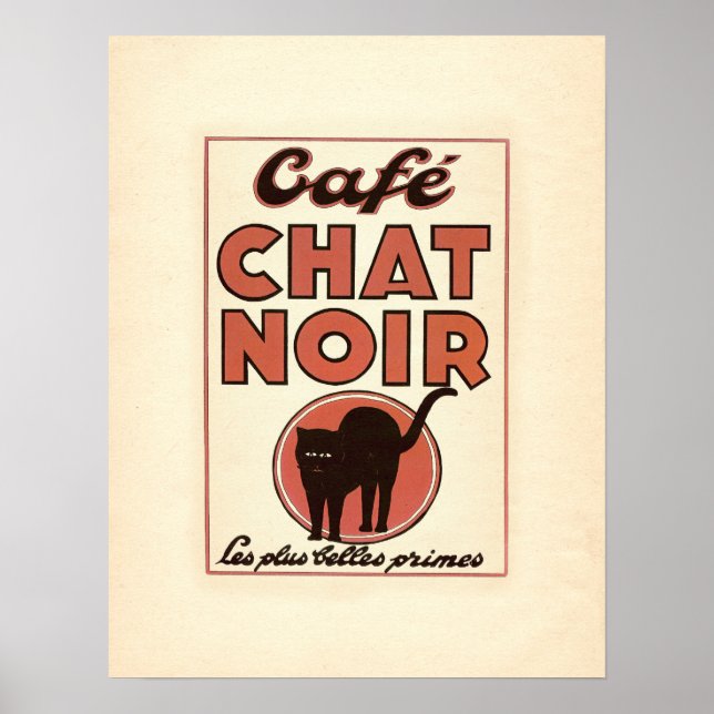 Vintage french poster "Café chat noir" (Frente)
