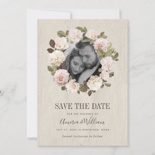 Vintage French Rosas Salve O Cartão Date