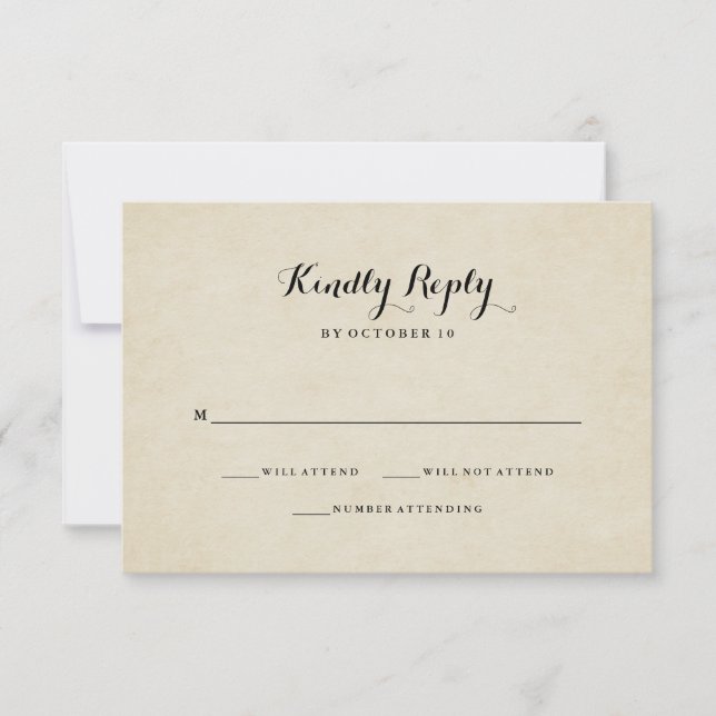 Vintage French Style Wedding RSVP (Frente)