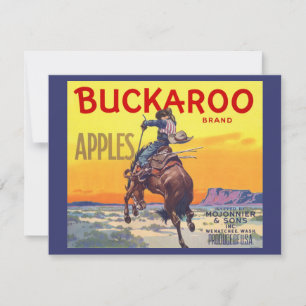 Vintage Fruta Crate Label Art, Buckaroo Apple