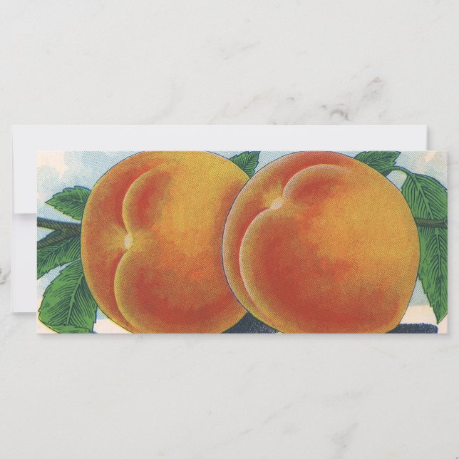 Vintage Fruta Crate Label Art, Georgia Peaches (Frente)
