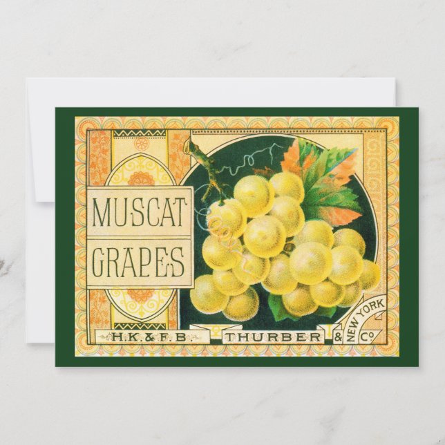 Vintage Fruta Crate Label Art, Muscat Graphics (Frente)