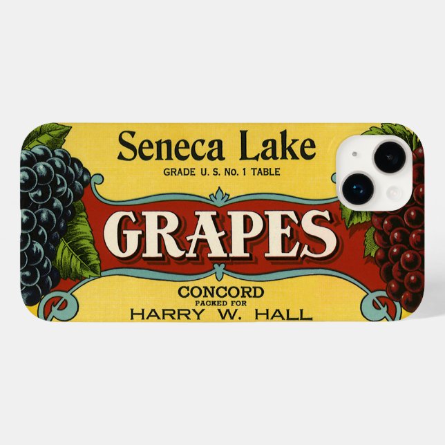 Vintage Fruta Crate Label Art, Seneca Lake Graphic (Verso (horizontal))