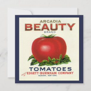 Vintage Fruta Crate Label Art, Tomates Convite