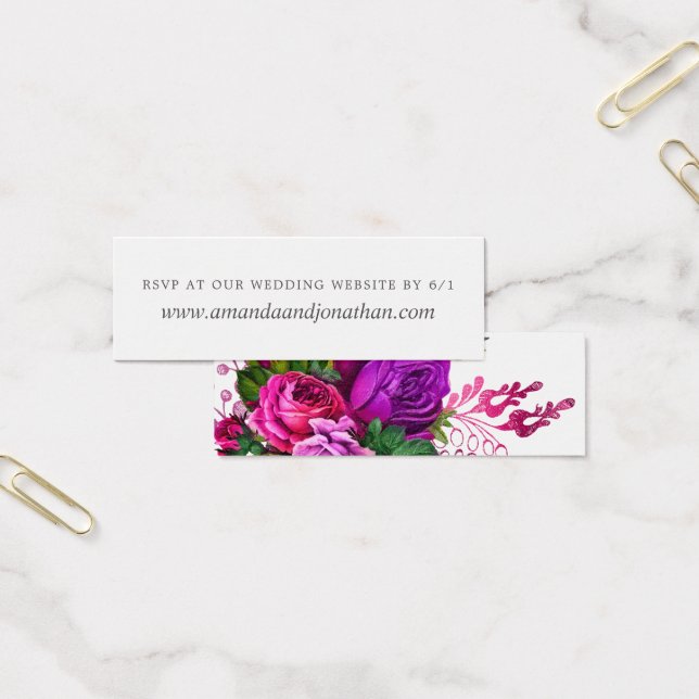 Vintage Fuchsia e Purple Shabby Wedding RSVP (Escritótio)