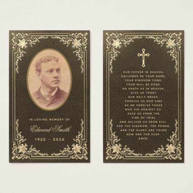 Vintage Funeral Black Memorial Dourado (Frente & Verso)